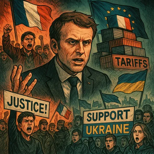France Faces Political Violence, EU Trade Challenges, and Ukraine Support